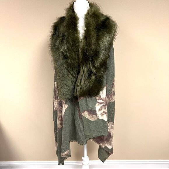 Laundry Shelli Segal wrap with faux fur   O/S NWT - Picture 3 of 6